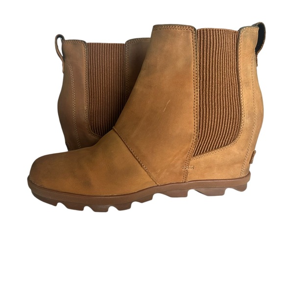 Sorel Women's Joan of Arctic Wedge II Chelsea Boots Size 9.5 Tan B11 - Picture 6 of 8